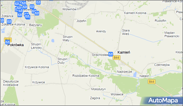 mapa Strachosław, Strachosław na mapie Targeo