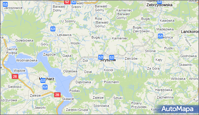mapa Stryszów, Stryszów na mapie Targeo
