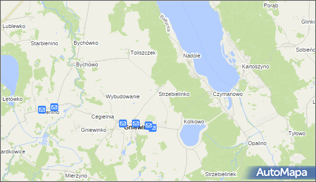 mapa Strzebielinko, Strzebielinko na mapie Targeo