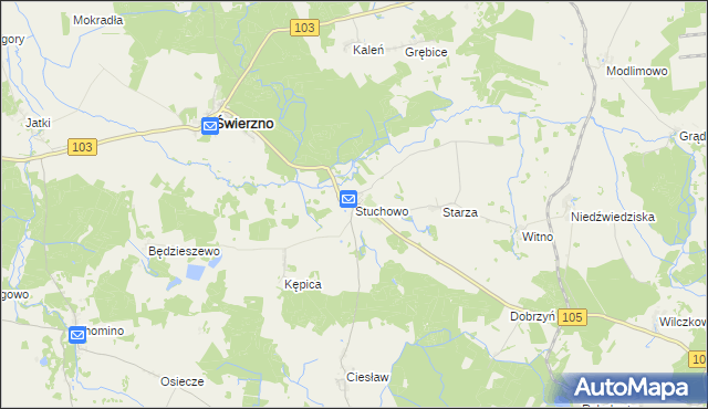 mapa Stuchowo, Stuchowo na mapie Targeo
