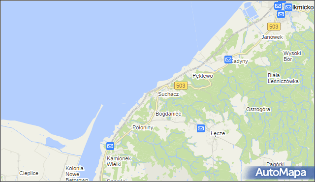 mapa Suchacz, Suchacz na mapie Targeo