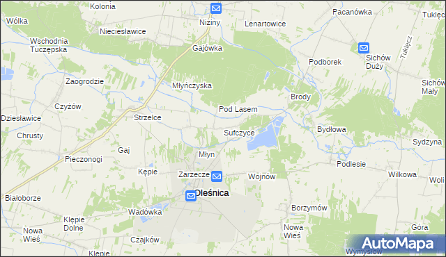 mapa Sufczyce, Sufczyce na mapie Targeo