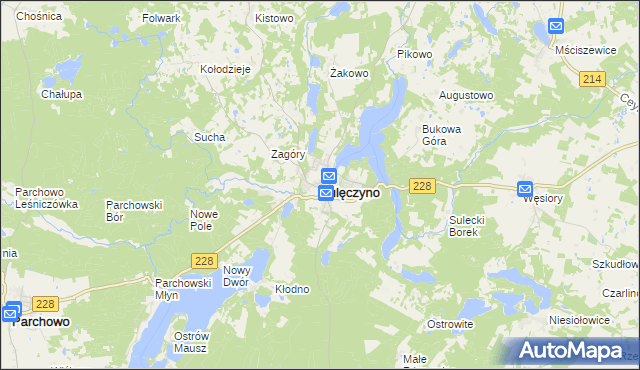 mapa Sulęczyno, Sulęczyno na mapie Targeo