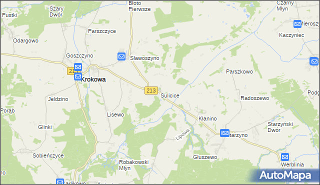mapa Sulicice, Sulicice na mapie Targeo