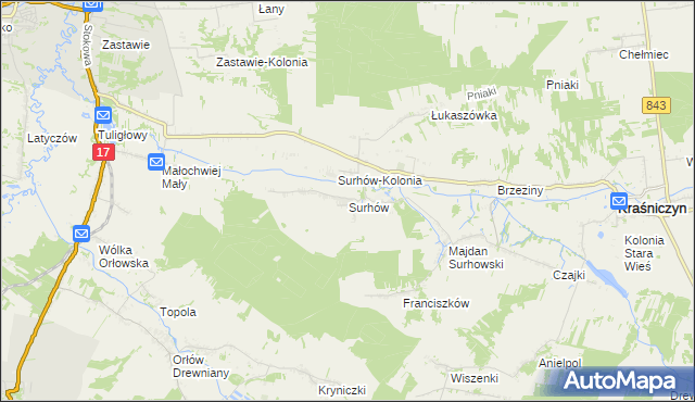 mapa Surhów, Surhów na mapie Targeo