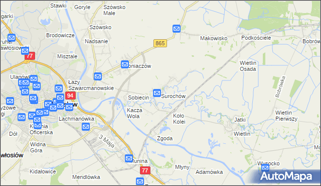 mapa Surochów, Surochów na mapie Targeo