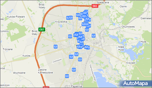 mapa Suwałk, Suwałki na mapie Targeo