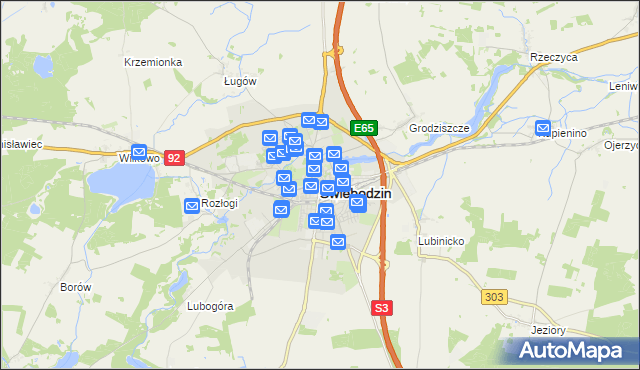 mapa Świebodzin, Świebodzin na mapie Targeo