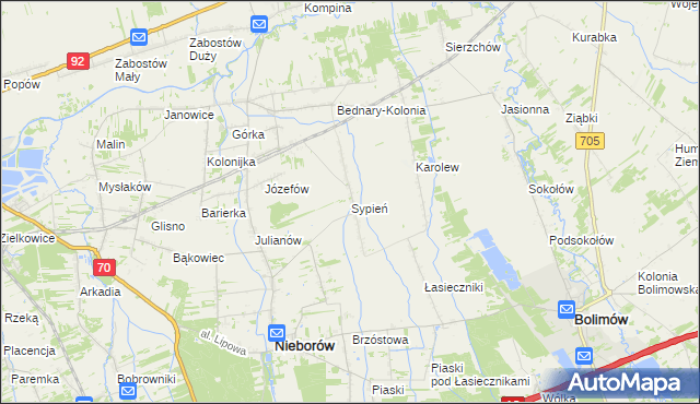 mapa Sypień, Sypień na mapie Targeo