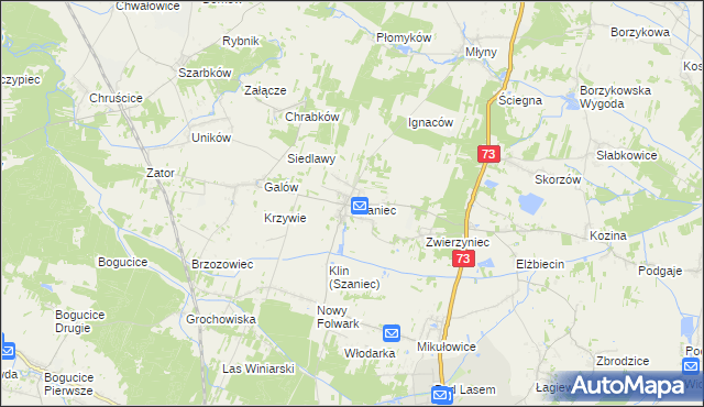 mapa Szaniec, Szaniec na mapie Targeo