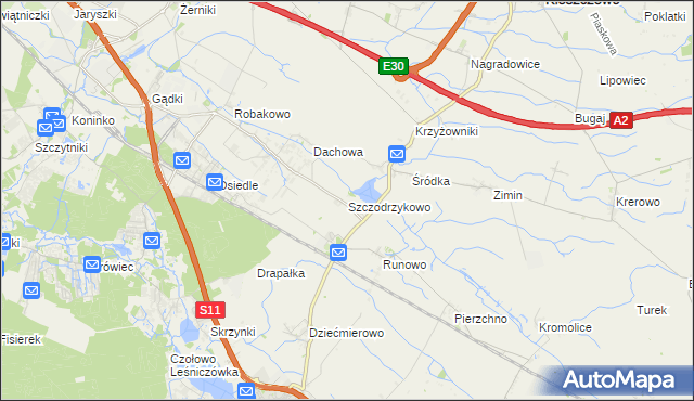 mapa Szczodrzykowo, Szczodrzykowo na mapie Targeo