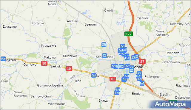mapa Szerominek, Szerominek na mapie Targeo