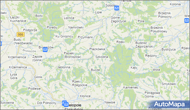 mapa Szkodna, Szkodna na mapie Targeo