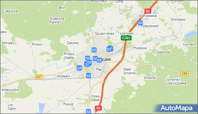 mapa Szubin, Szubin na mapie Targeo