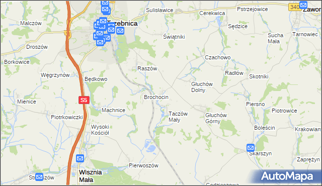 mapa Taczów Wielki, Taczów Wielki na mapie Targeo