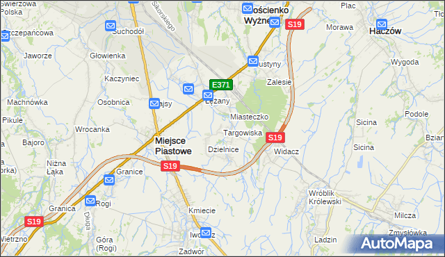 mapa Targowiska, Targowiska na mapie Targeo