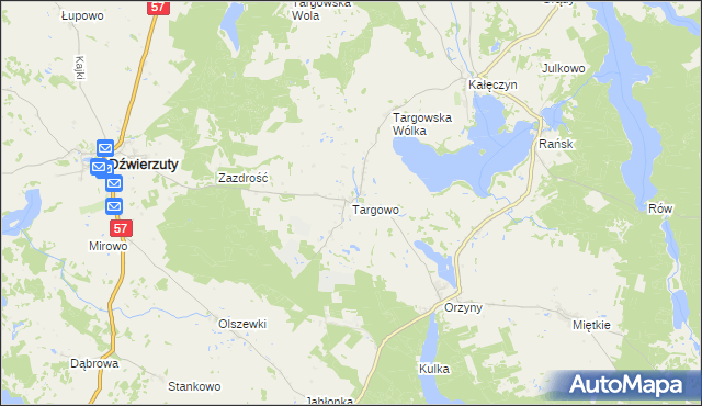 mapa Targowo, Targowo na mapie Targeo