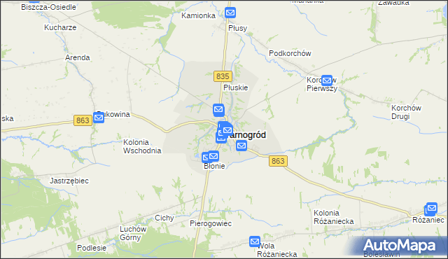 mapa Tarnogród, Tarnogród na mapie Targeo