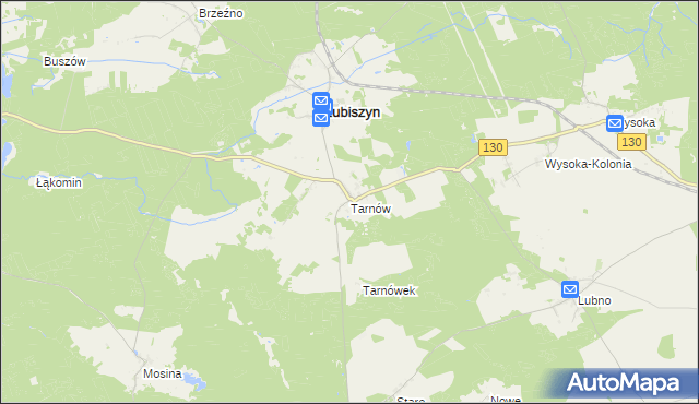 mapa Tarnów gmina Lubiszyn, Tarnów gmina Lubiszyn na mapie Targeo