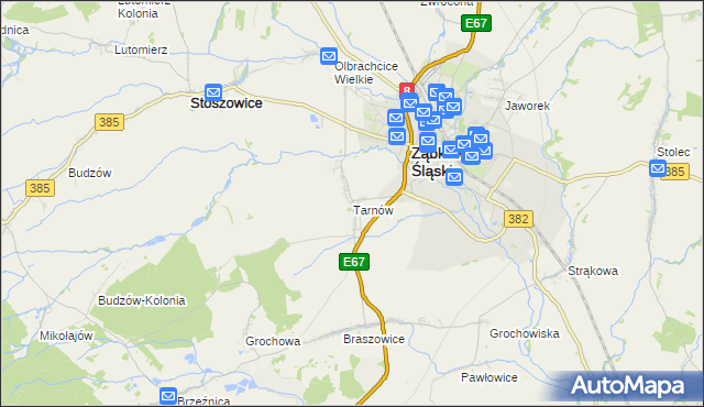 mapa Tarnów gmina Ząbkowice Śląskie, Tarnów gmina Ząbkowice Śląskie na mapie Targeo