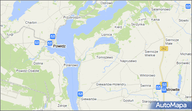 mapa Tomiszewo, Tomiszewo na mapie Targeo