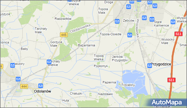 mapa Topola Wielka, Topola Wielka na mapie Targeo