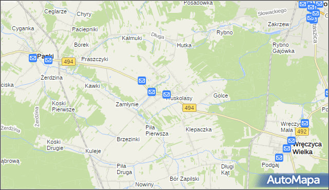 mapa Truskolasy gmina Wręczyca Wielka, Truskolasy gmina Wręczyca Wielka na mapie Targeo