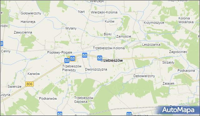 mapa Trzebieszów, Trzebieszów na mapie Targeo