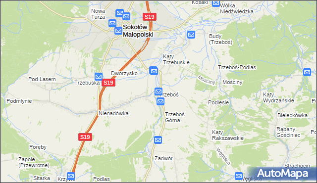 mapa Trzeboś, Trzeboś na mapie Targeo