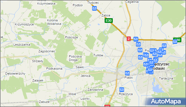 mapa Tuliłów, Tuliłów na mapie Targeo