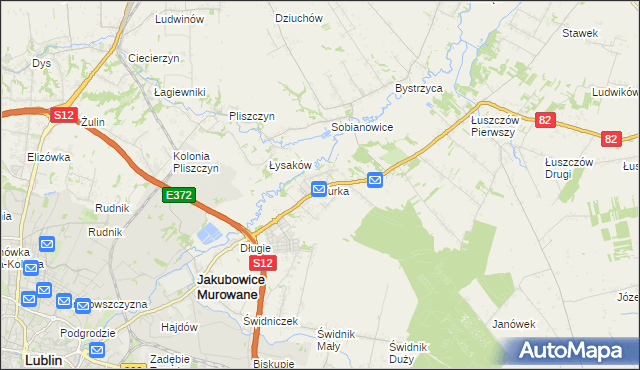 mapa Turka gmina Wólka, Turka gmina Wólka na mapie Targeo
