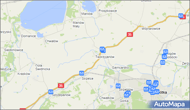 mapa Tworzyjanów, Tworzyjanów na mapie Targeo