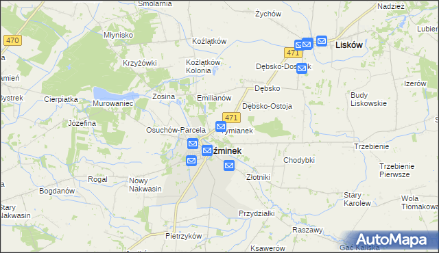 mapa Tymianek, Tymianek na mapie Targeo