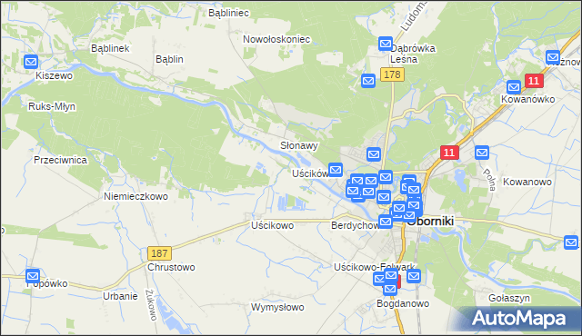 mapa Uścikówiec, Uścikówiec na mapie Targeo