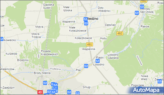 mapa Wapiennik gmina Kłobuck, Wapiennik gmina Kłobuck na mapie Targeo