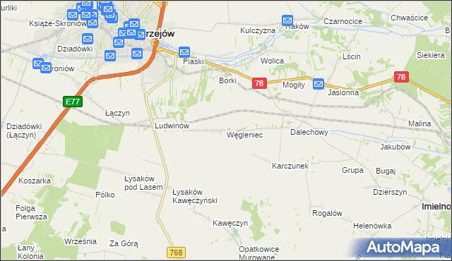 mapa Węgleniec, Węgleniec na mapie Targeo