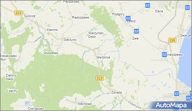 mapa Werblinia, Werblinia na mapie Targeo