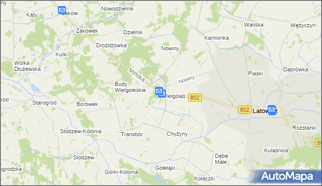 mapa Wielgolas gmina Latowicz, Wielgolas gmina Latowicz na mapie Targeo