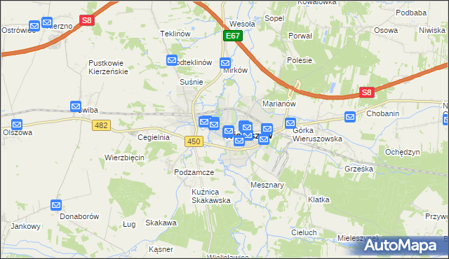 mapa Wieruszów, Wieruszów na mapie Targeo