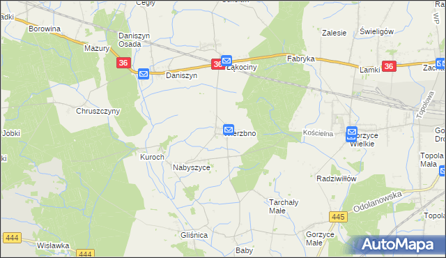 mapa Wierzbno gmina Odolanów, Wierzbno gmina Odolanów na mapie Targeo
