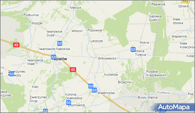 mapa Wilkowiecko, Wilkowiecko na mapie Targeo