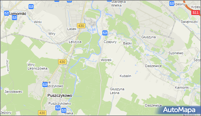 mapa Wiórek, Wiórek na mapie Targeo