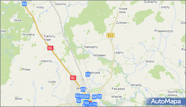 mapa Wipławki, Wipławki na mapie Targeo