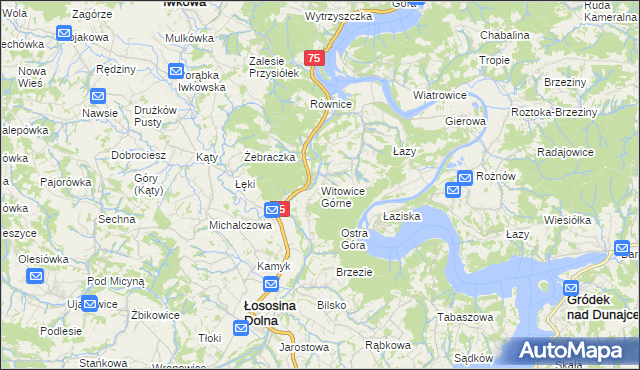 mapa Witowice Górne, Witowice Górne na mapie Targeo