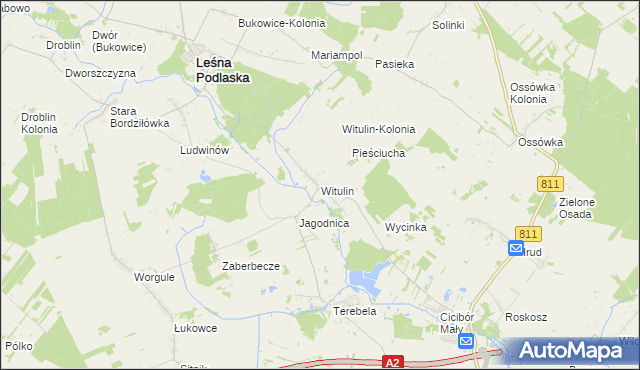 mapa Witulin, Witulin na mapie Targeo