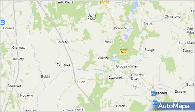 mapa Wojsze, Wojsze na mapie Targeo