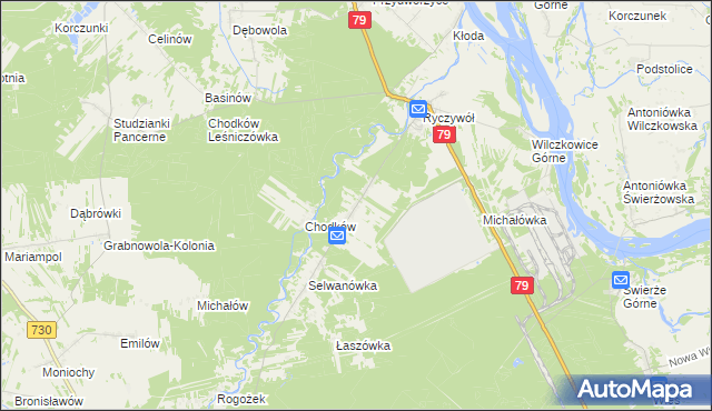 mapa Wola Chodkowska, Wola Chodkowska na mapie Targeo