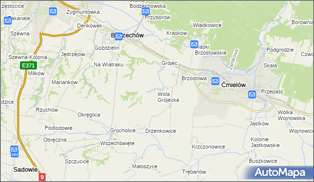 mapa Wola Grójecka, Wola Grójecka na mapie Targeo