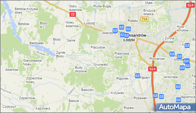 mapa Wola Grzymkowa, Wola Grzymkowa na mapie Targeo