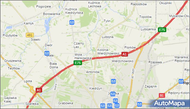 mapa Wola Kiedrzyńska, Wola Kiedrzyńska na mapie Targeo